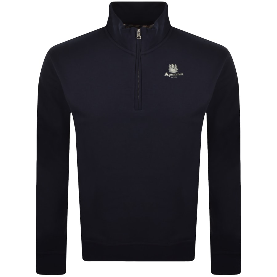 Aquascutum Half Zip Sweatshirt Navy | Mainline Menswear ca